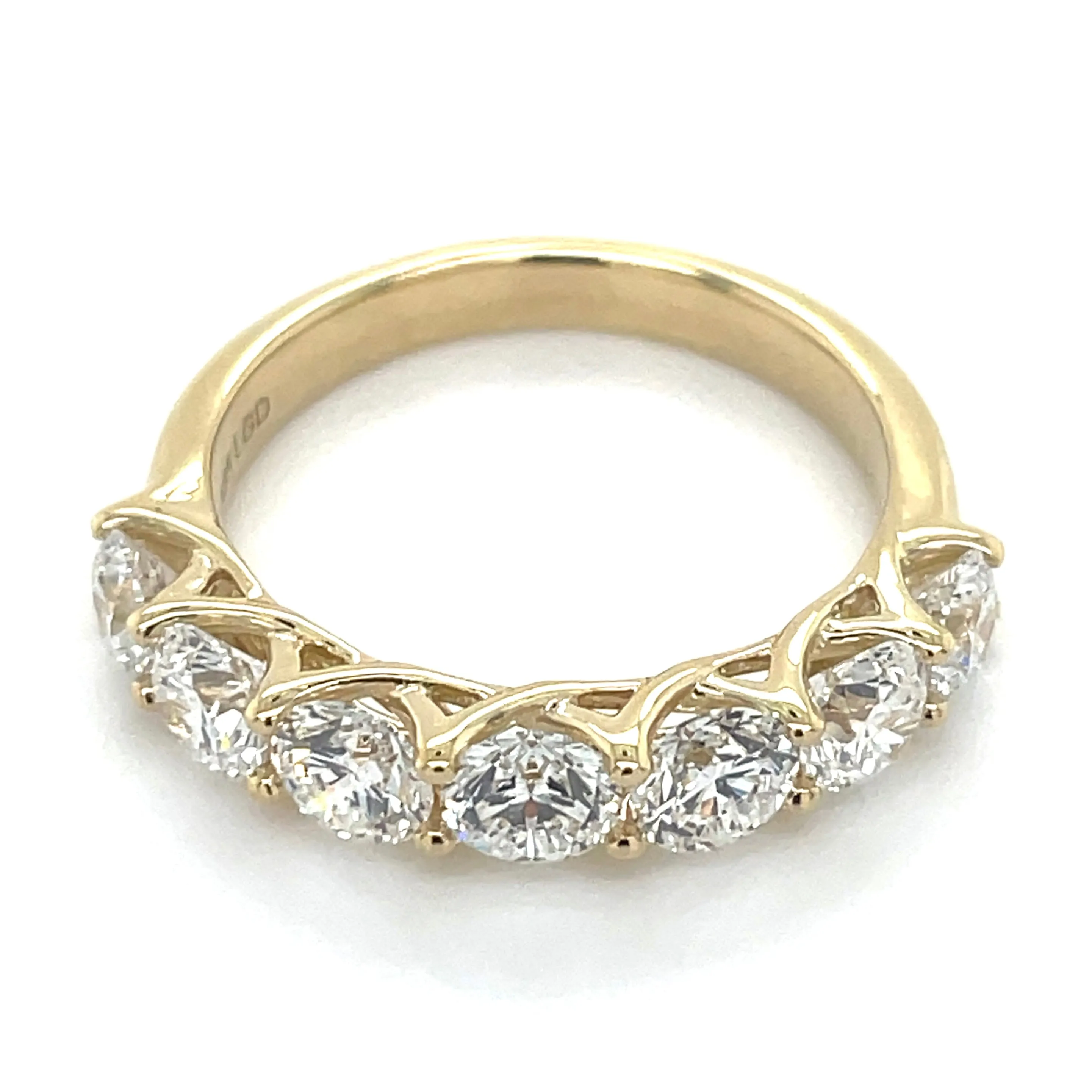 14ct Yellow Gold Seven Stone 1.98ct Laboratory Grown Diamond Ring