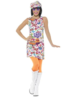 1960s Womens Groovy Chick Plus Size Retro Costume