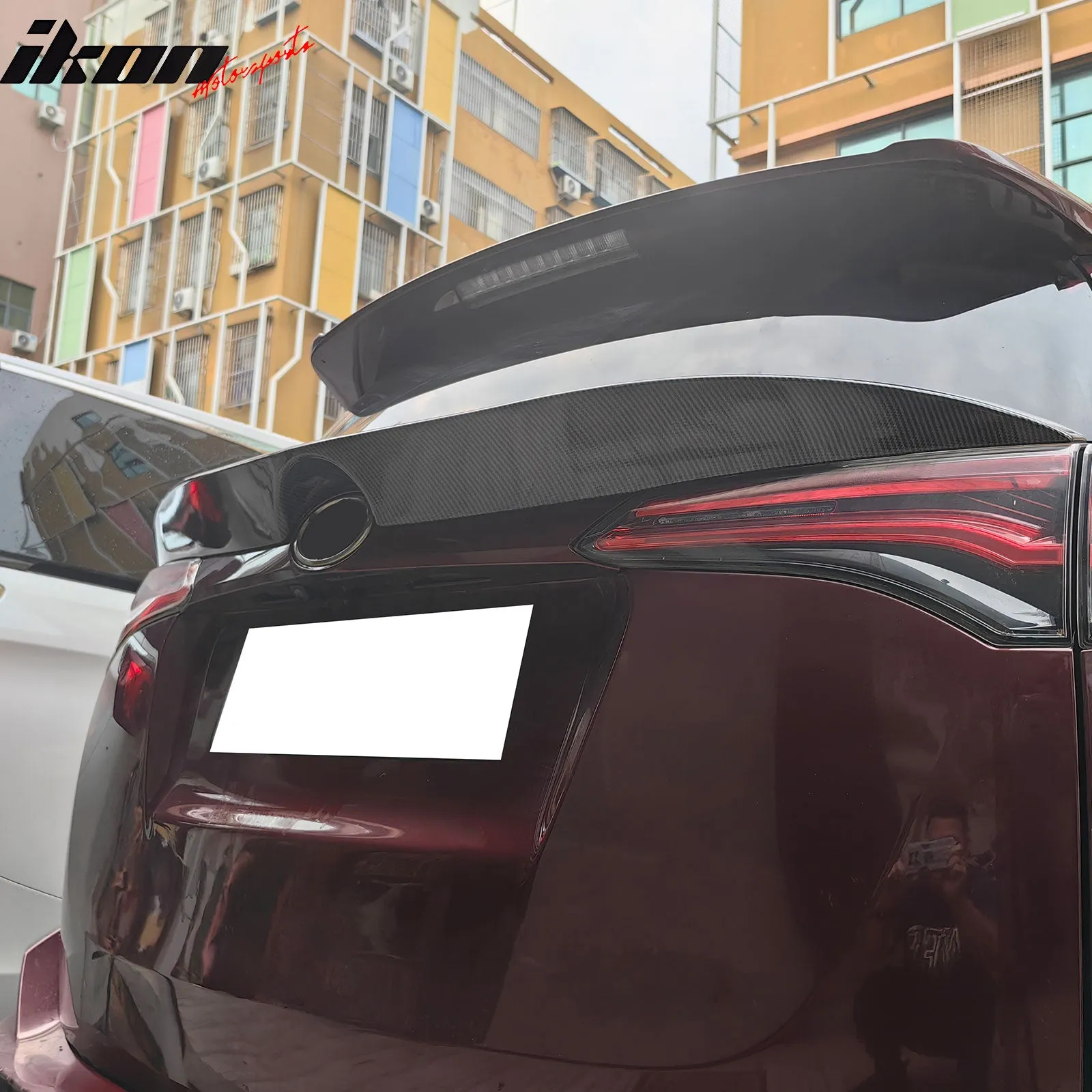 2016-2018 Toyota Rav4 IKON Carbon Fiber Print Trunk Spoiler Lip ABS