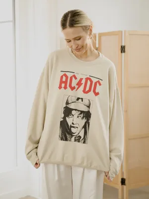 ACDC High Voltage Sketch Sand Thrifted Sweatshirt