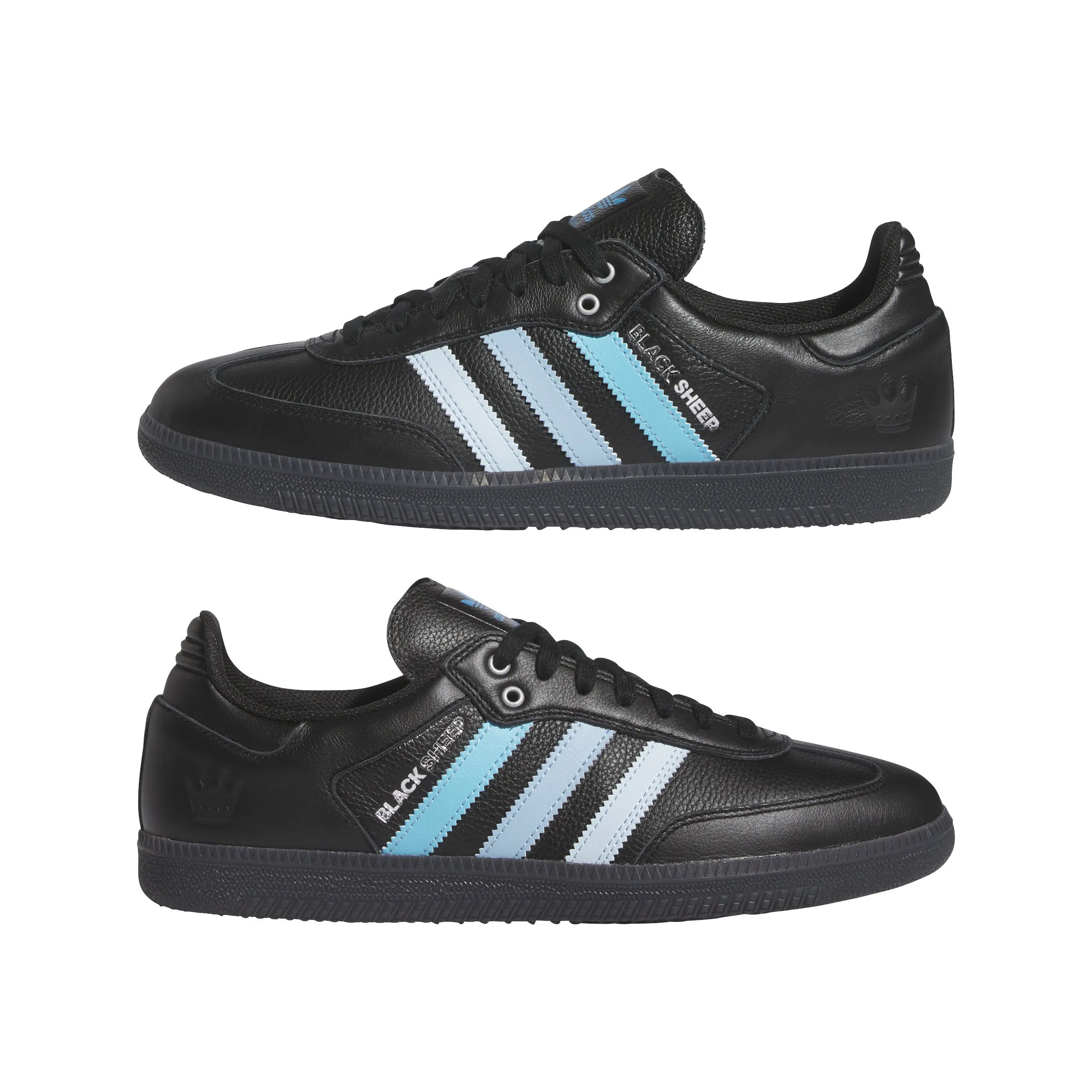 Adidas Charlotte FC x Black Sheep Samba ADV Shoes-Core Black/Cloud White/Ice Blue