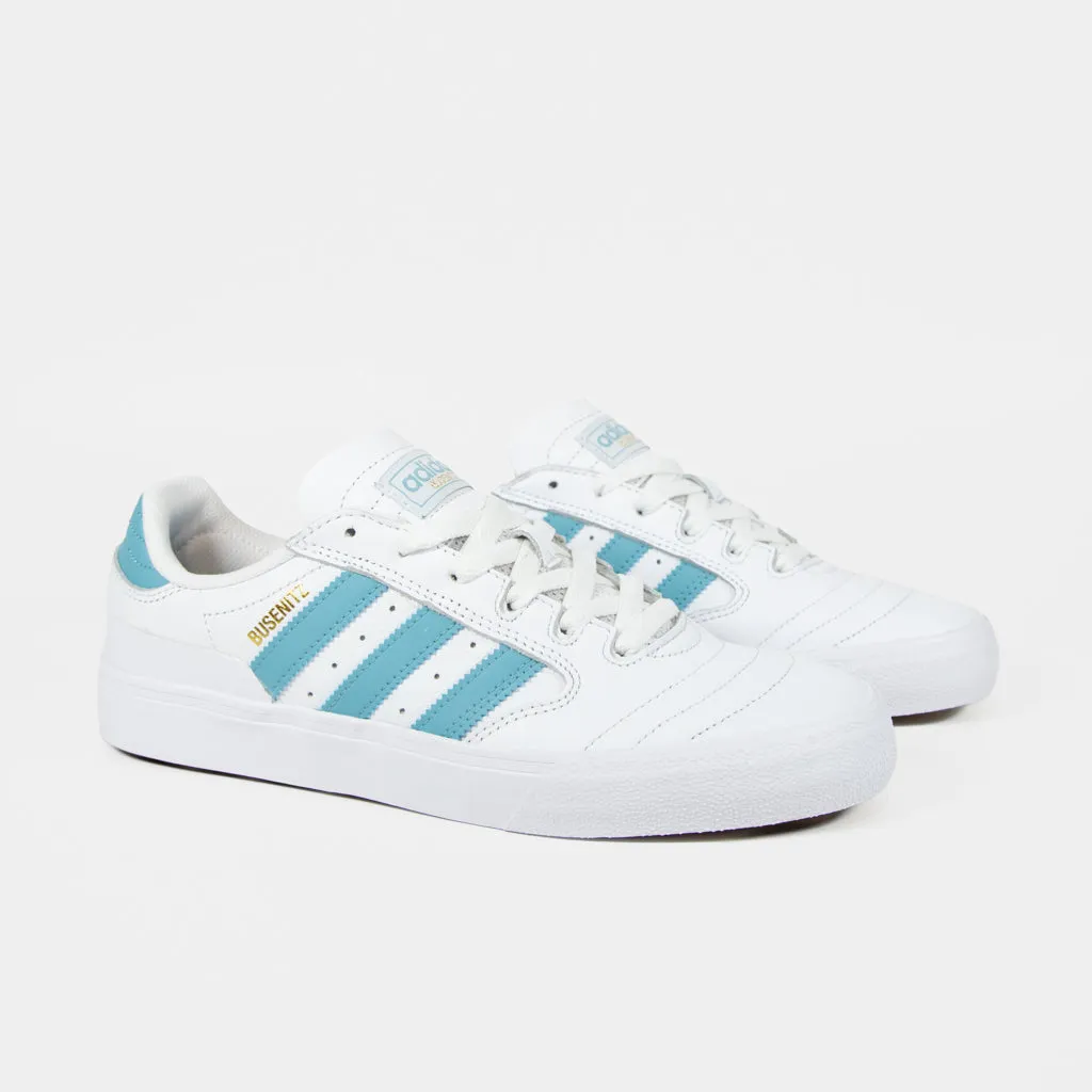 Adidas Skateboarding - Busenitz Vulc 2 Shoes - Footwear White / Preloved Blue / Gold Metallic