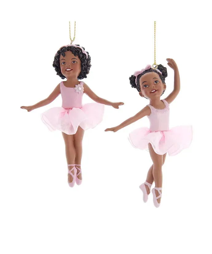 African Ballerina Girl Ornaments, Set/2, E0481, Kurt Adler