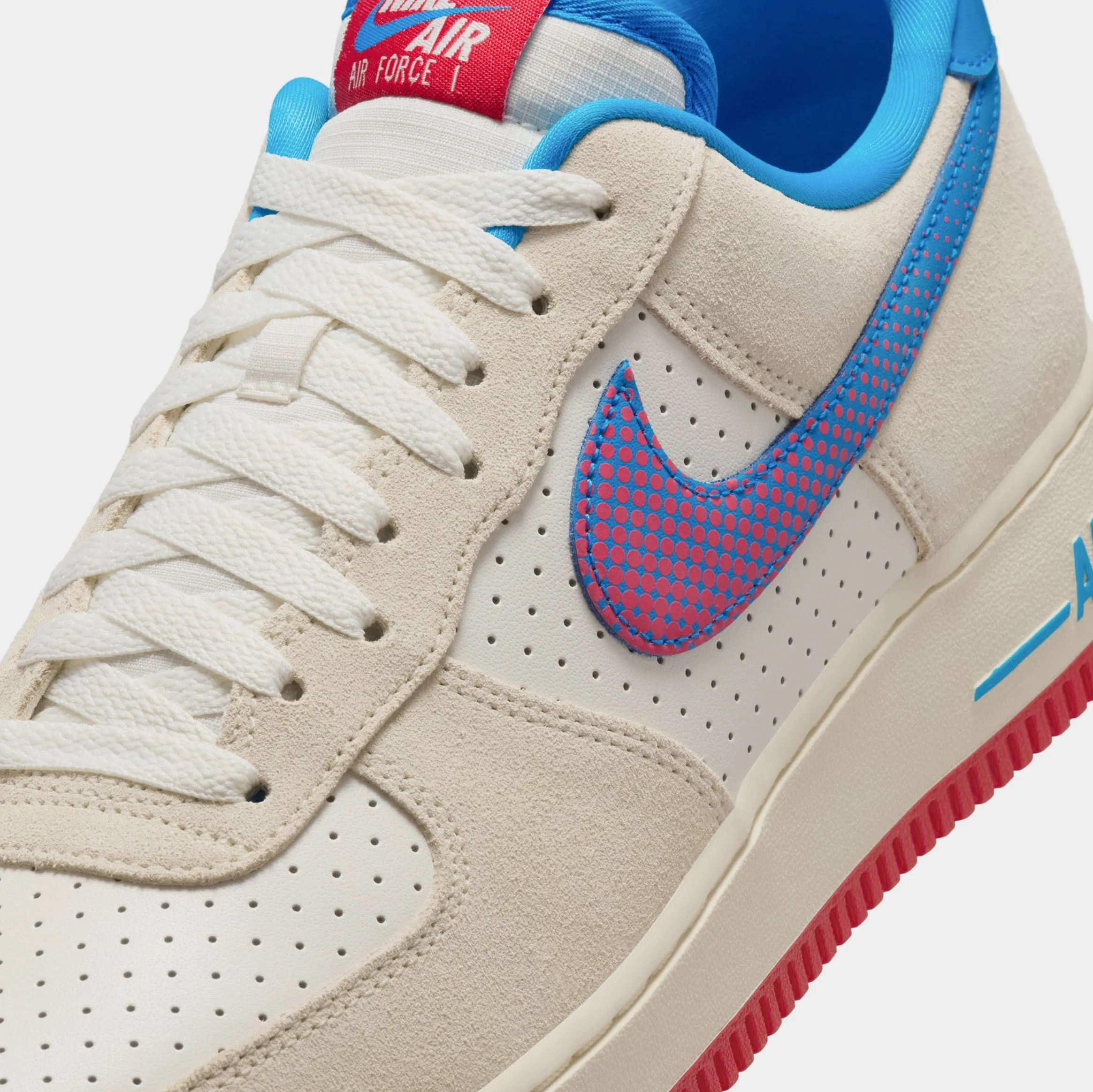 Air Force 1 Low Nike Inc Mens Basketball Shoes (Coconut Milk/Sail/Photo Blue/University Red)