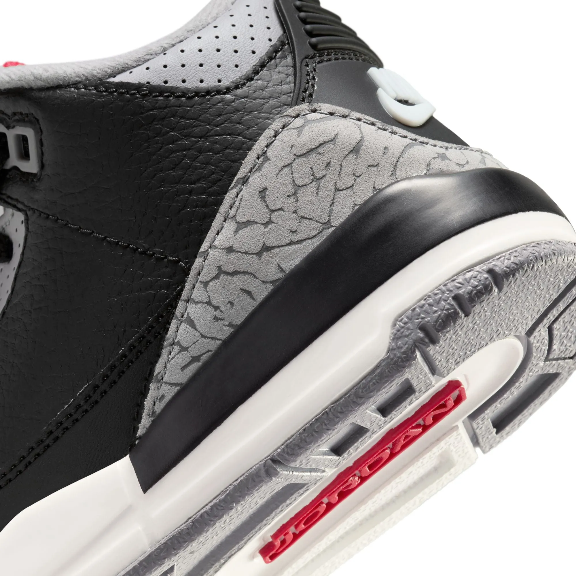 AIR JORDAN 3 RETRO 'BLACK CEMENT' PS - BLACK/FIRE RED-CEMENT GREY-SUMMIT WHITE