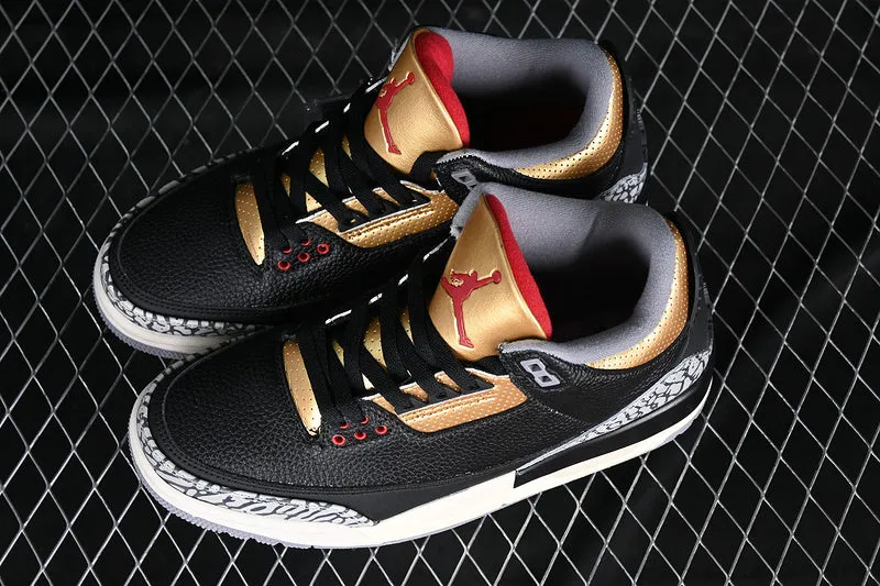 AIR JORDAN 3 RETRO BLACK/FIRE RED/METALLIC GOLD/CEMENT GREY