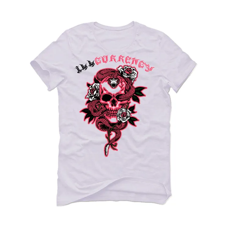 Air Jordan 7 White Infrared - White T-Shirt (Snake skull rose)