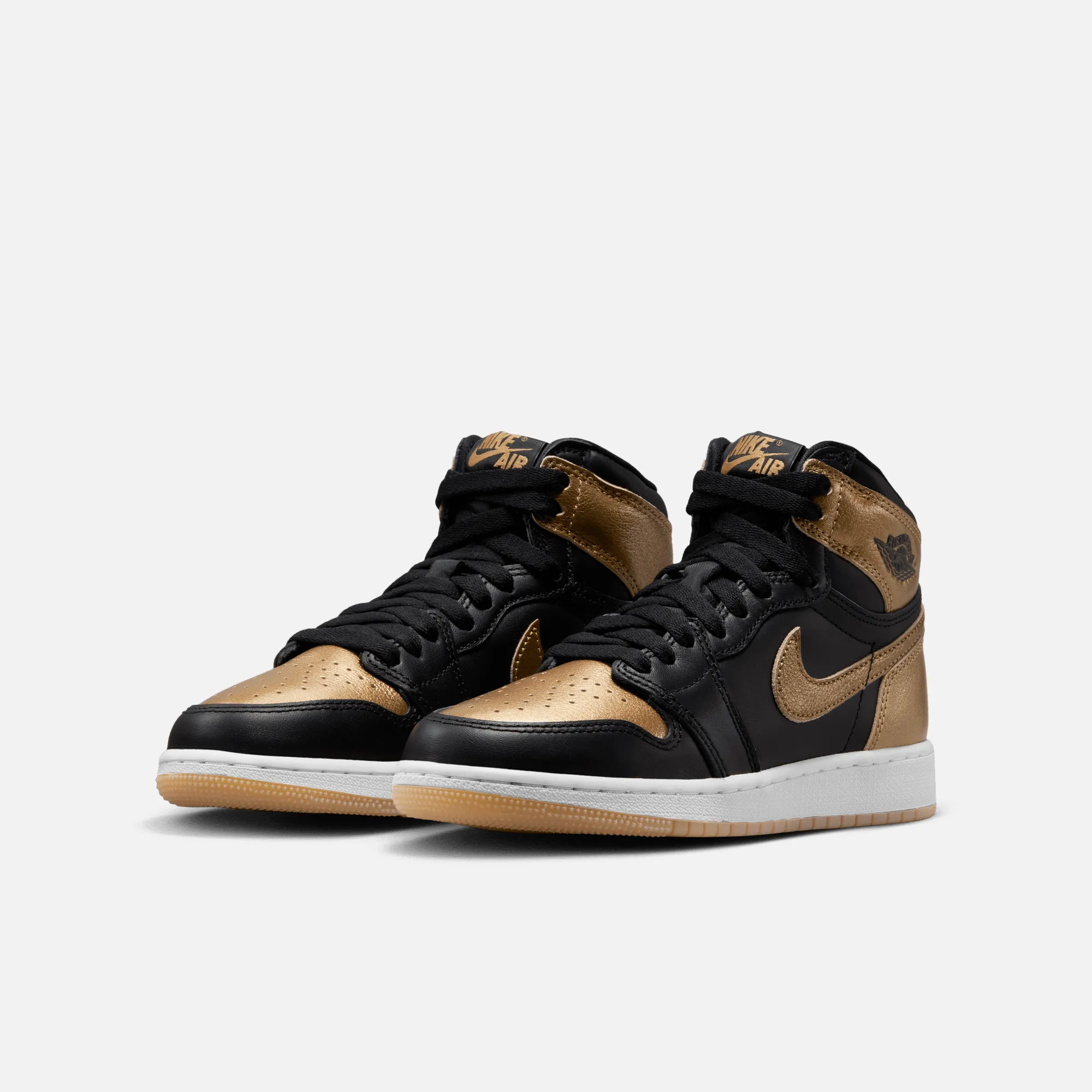 Air Jordan Big Kids' 1 High OG Black and Gold (GS)