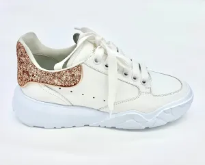 ALEXANDER MCQUEEN GLITTER BACK PLATFORM SNEAKER