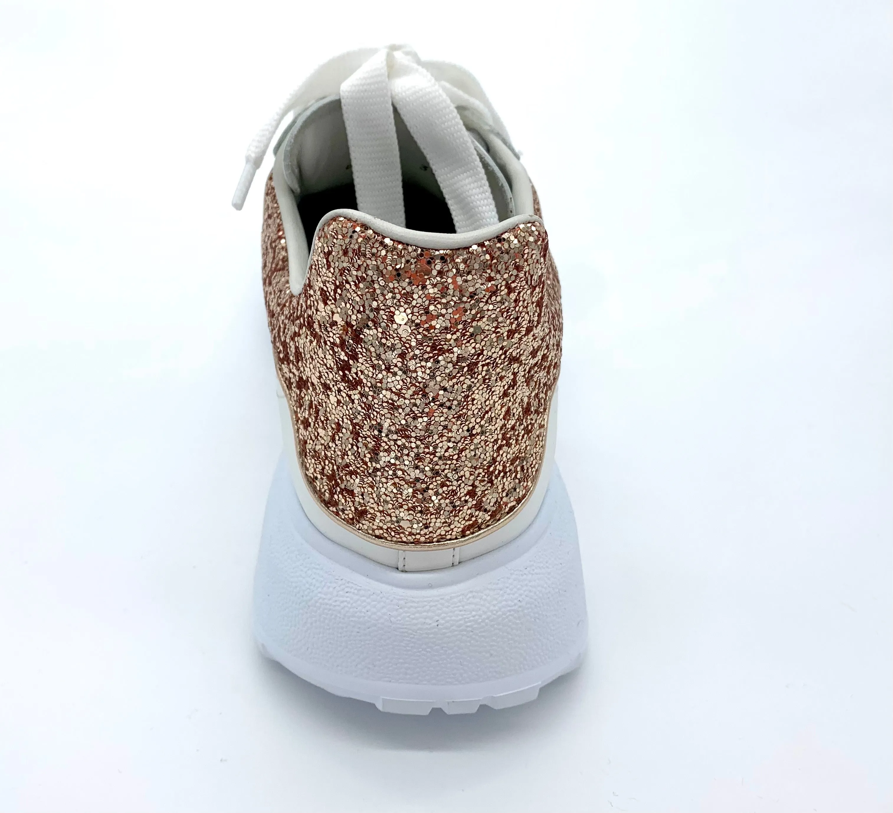 ALEXANDER MCQUEEN GLITTER BACK PLATFORM SNEAKER