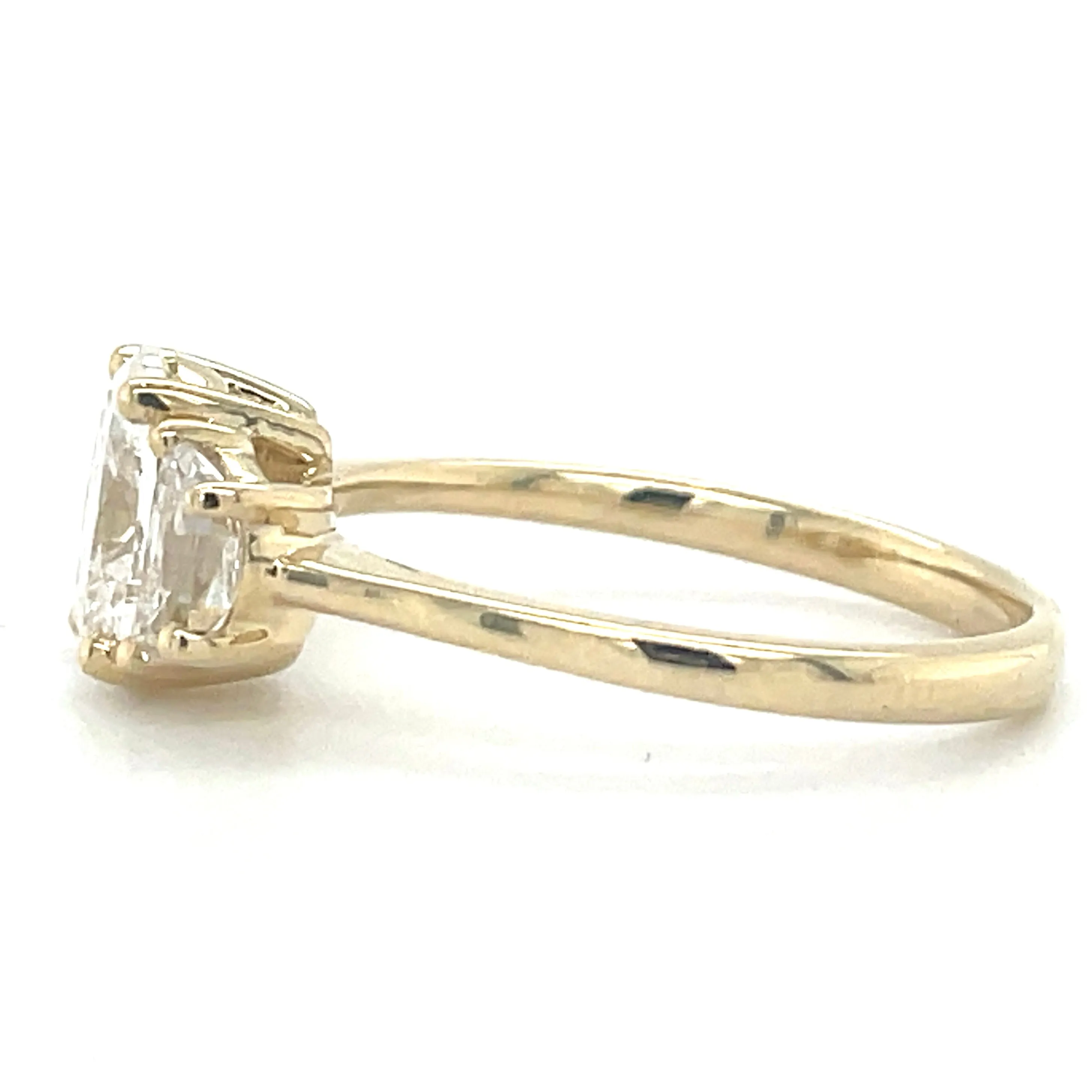 Alora - 14ct Yellow Gold 1.55ct Oval & Half Moon Trilogy Laboratory Grown Diamond Engagement Ring