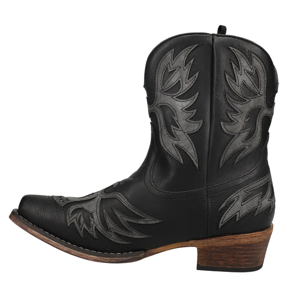 Amelia Tooled Inlay Snip Toe Cowboy Booties