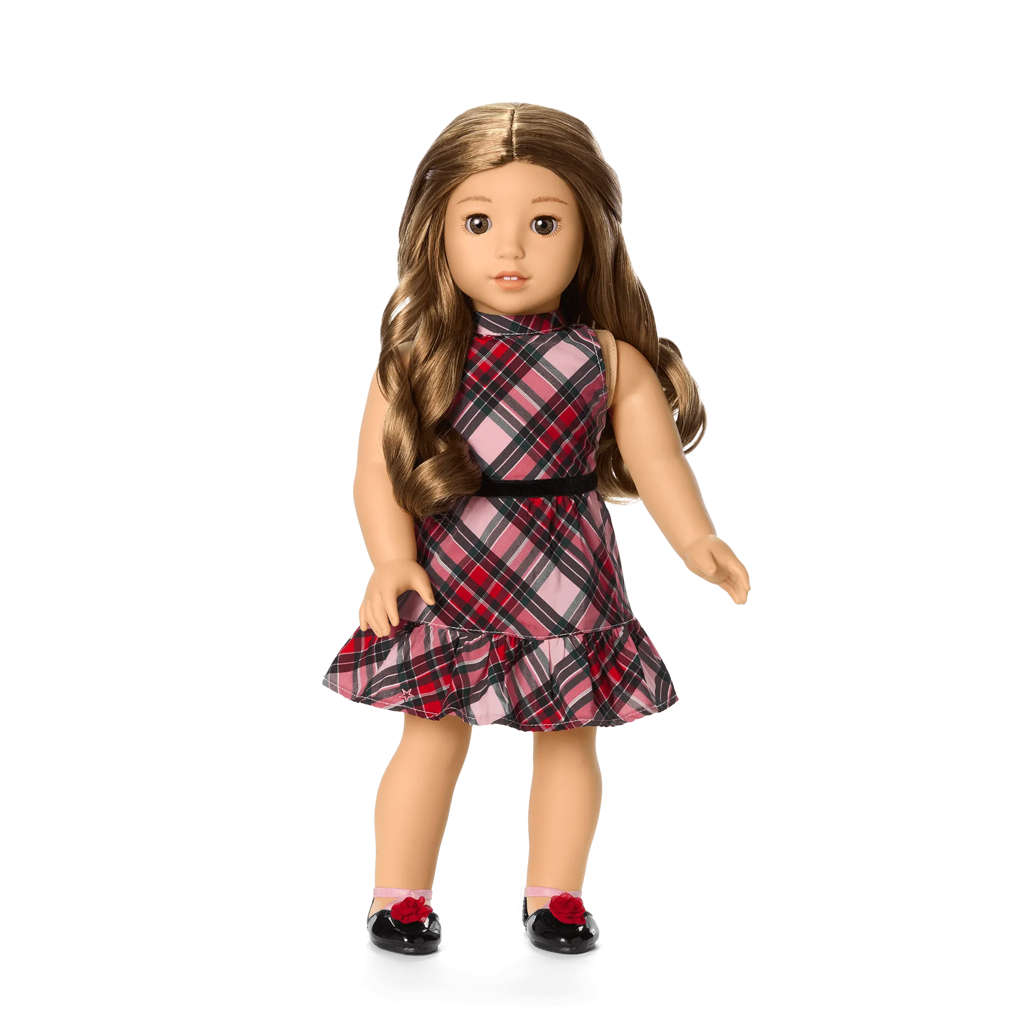 American Girl® x Janie and Jack Holiday Plaid Dress & Flats Outfit for 18-inch Dolls