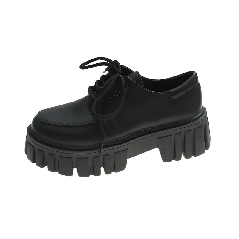 AMOZAE- -  Rimocy Patent Leather Platform Oxford Shoes