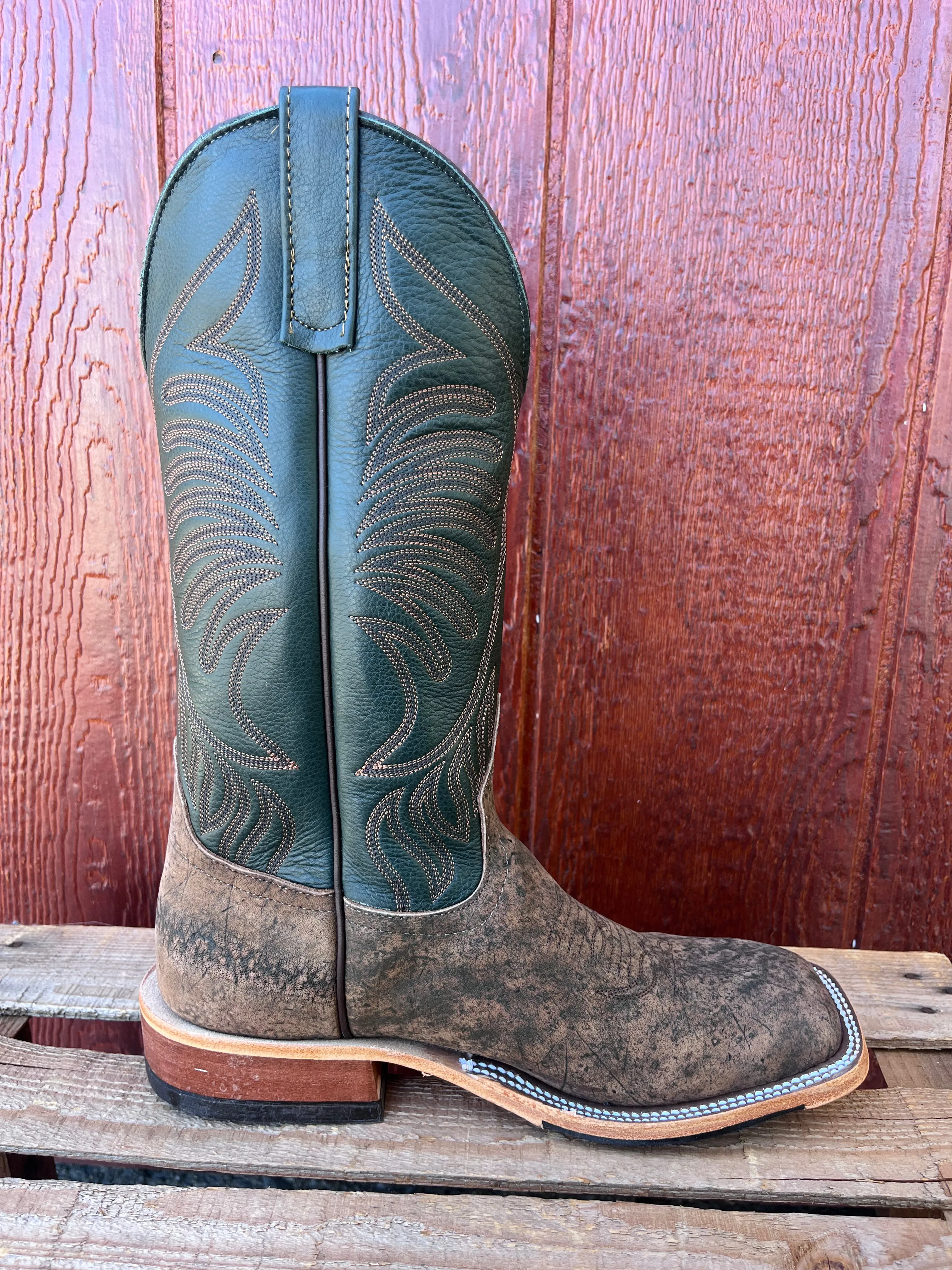 Anderson Bean Men's 13" Rust Safari Giraffe Ivies Square Toe Cowboy Boots 340712