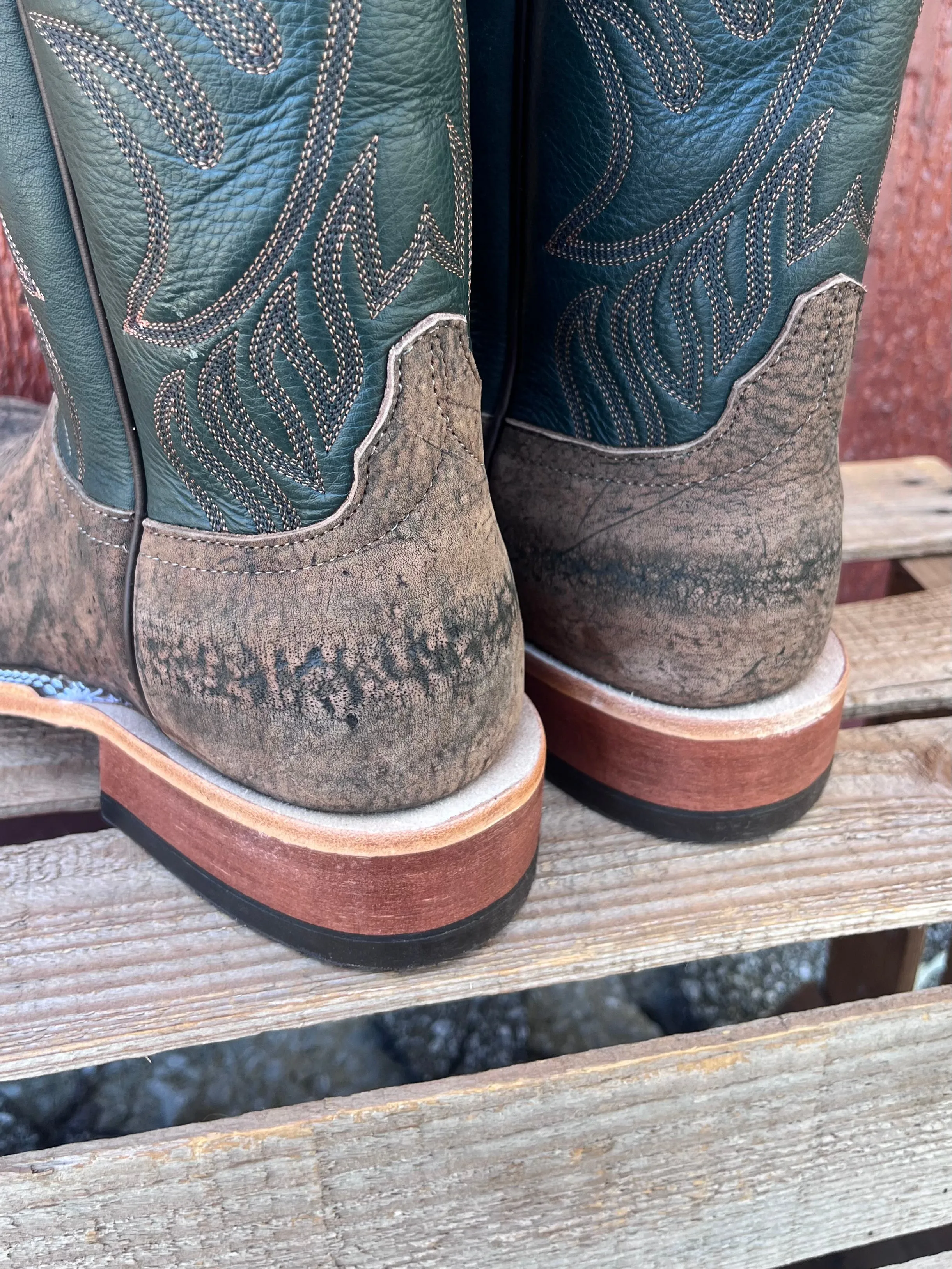 Anderson Bean Men's 13" Rust Safari Giraffe Ivies Square Toe Cowboy Boots 340712