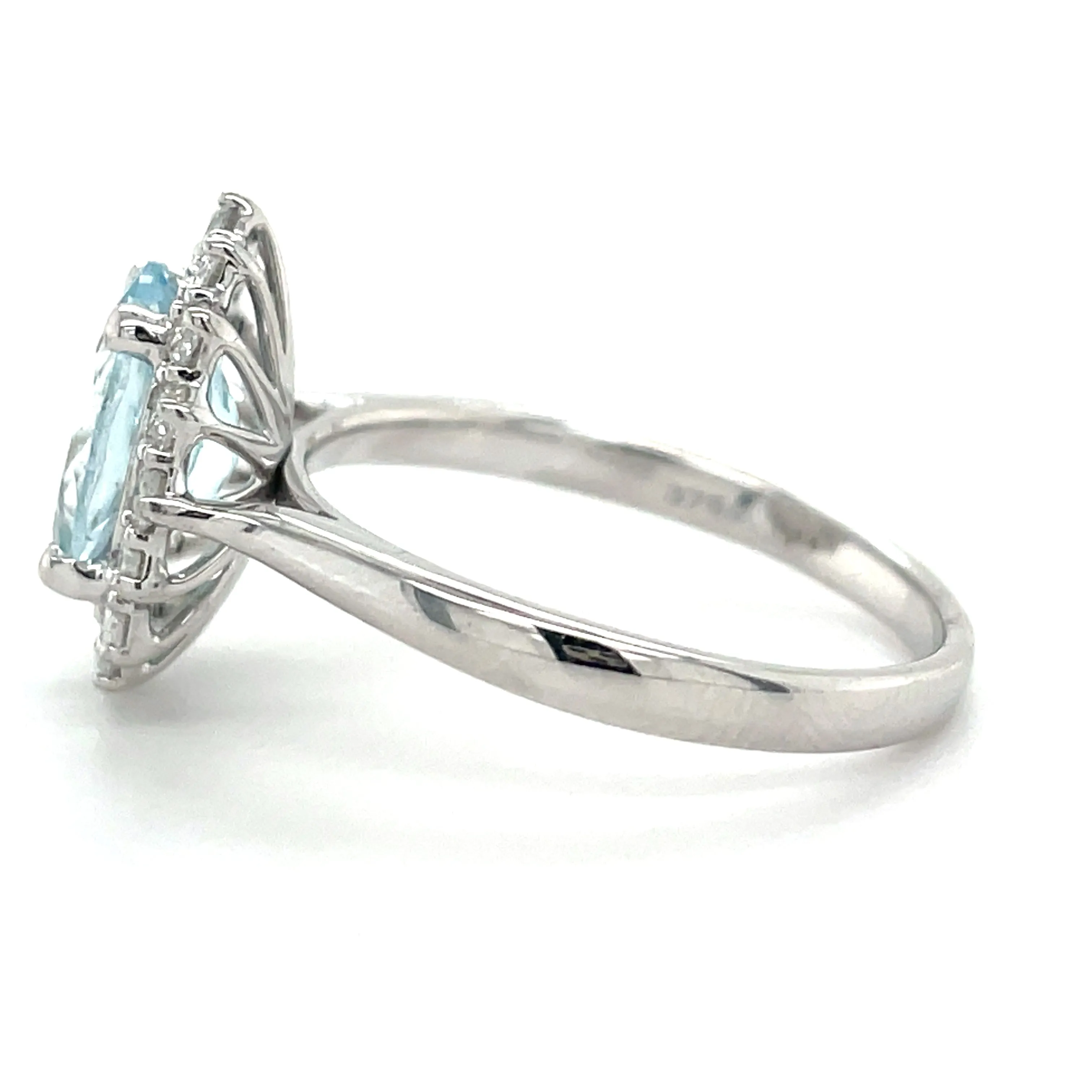 Aquamarine & Diamond White Gold Cluster