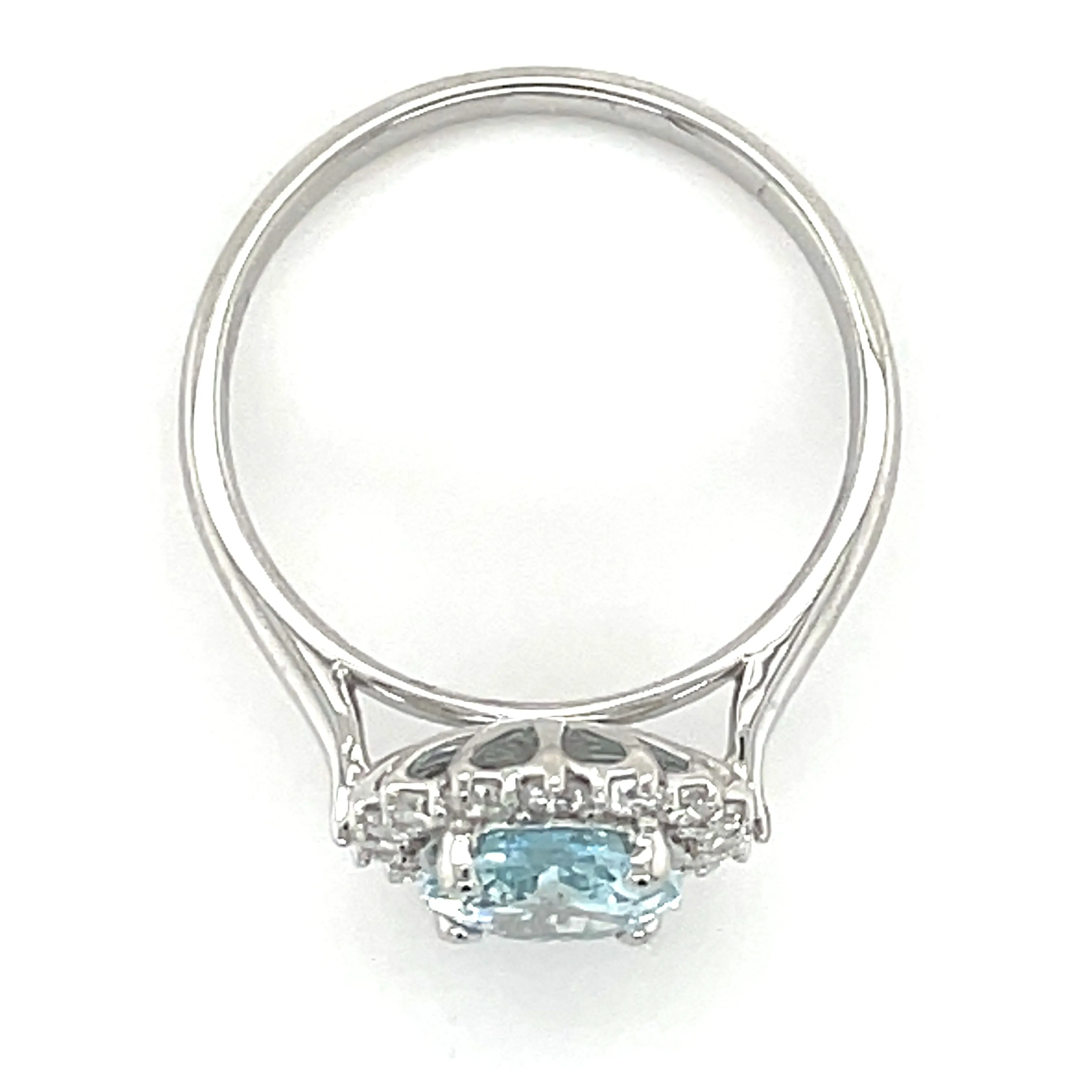 Aquamarine & Diamond White Gold Cluster