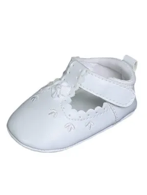 Baby Girls White Faux Leather Mary Jane Crib Shoes 3 Baby