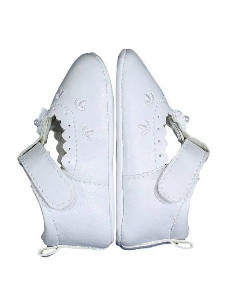 Baby Girls White Faux Leather Mary Jane Crib Shoes 3 Baby