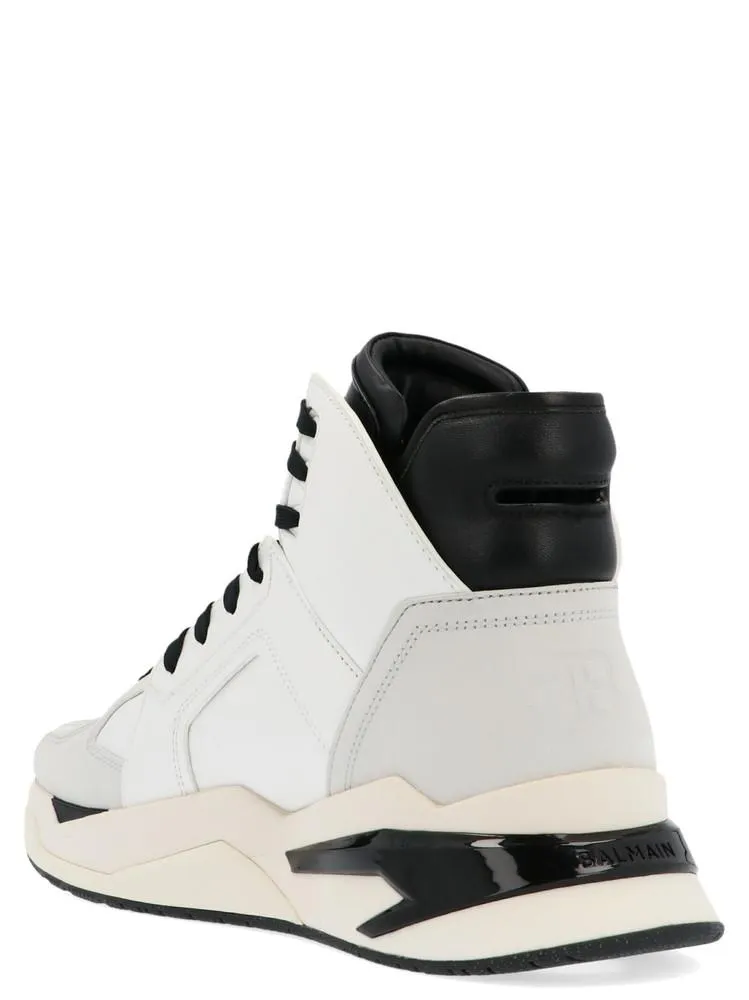 Balmain B-Ball Logo High Top Sneakers