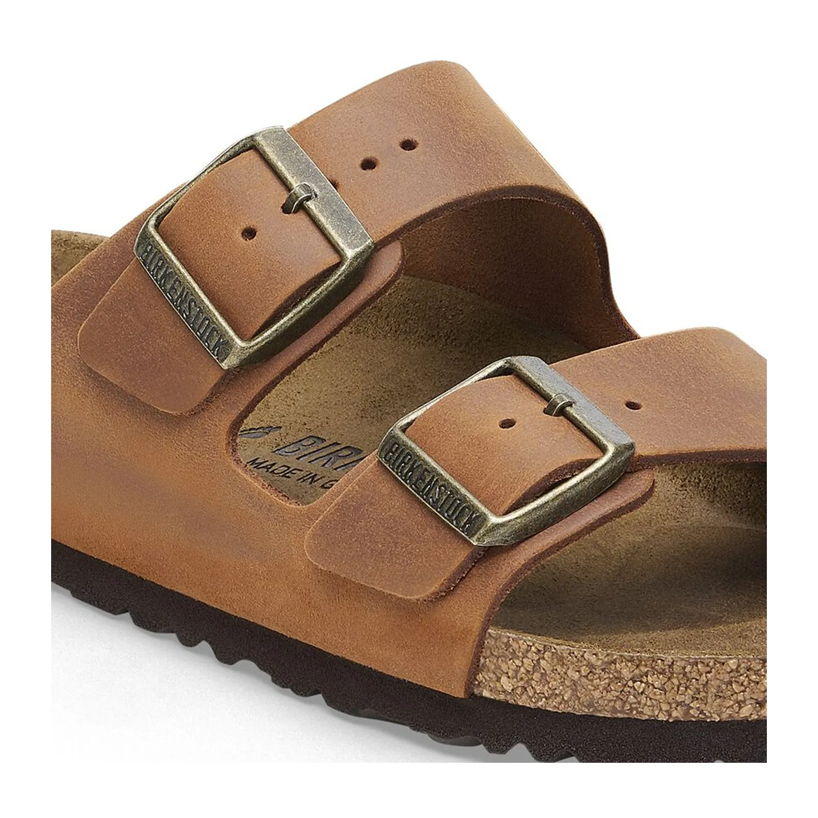 Birkenstock Arizona Slide Sandal (Men) - Cognac Oiled Leather