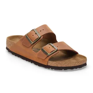 Birkenstock Arizona Slide Sandal (Men) - Cognac Oiled Leather