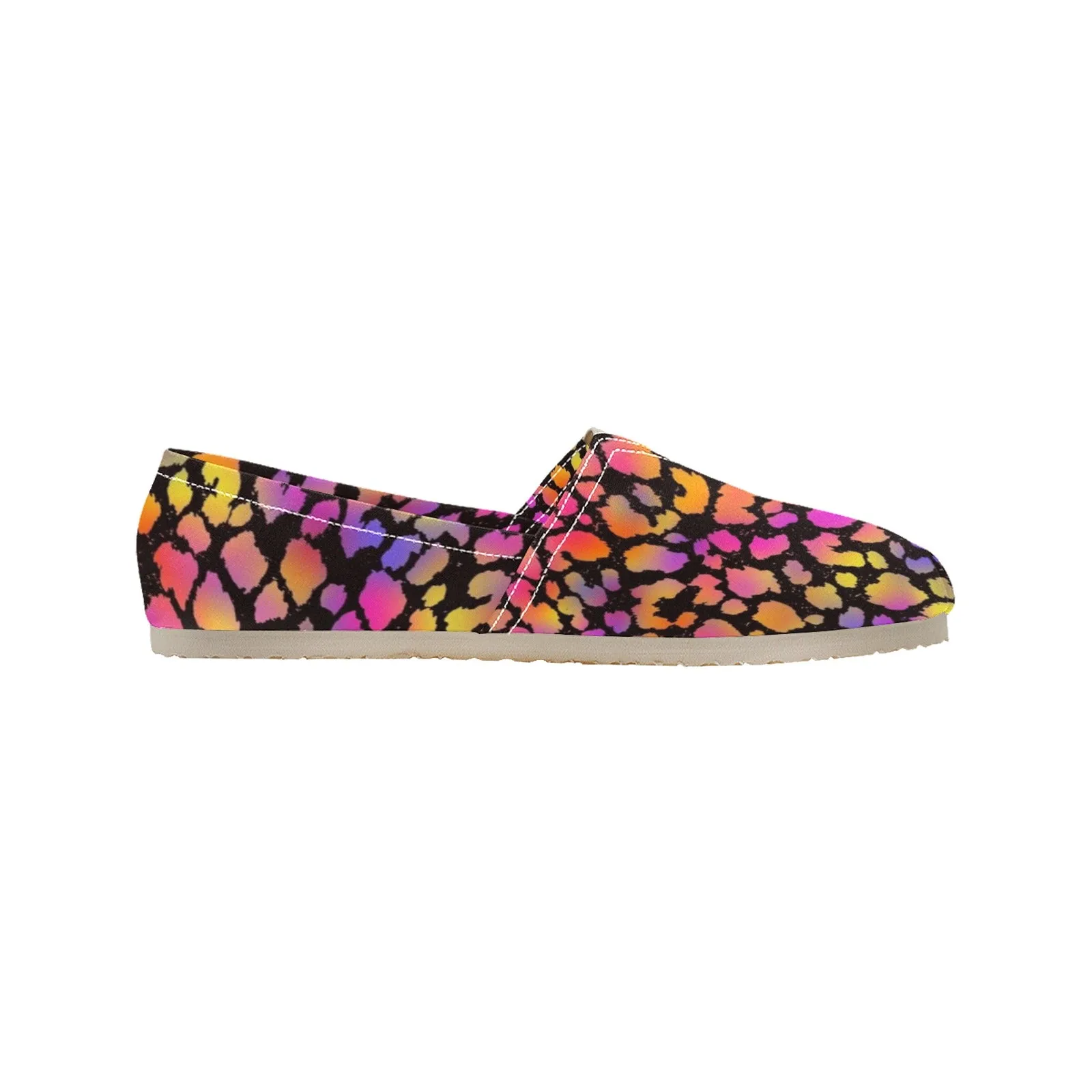 Black Pinky Leopard Women's Canvas Slip On Shoes