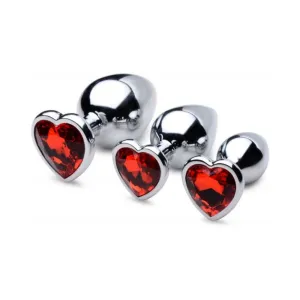 Booty Sparks Red Heart Gem Anal Plug Set