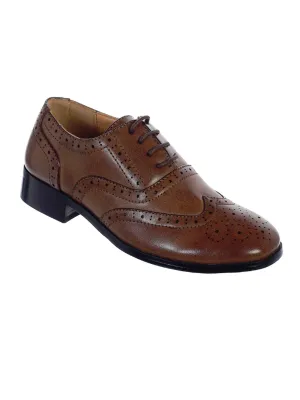 Boys Brown Wingtip Oxford Shoes 5-10 Toddler