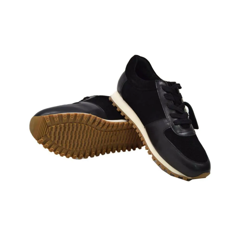 British Walkers Surrey Men's Black Leather and Suede Sneakers