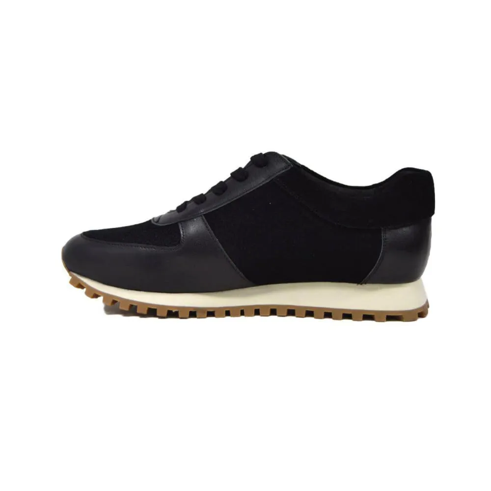 British Walkers Surrey Men's Black Leather and Suede Sneakers