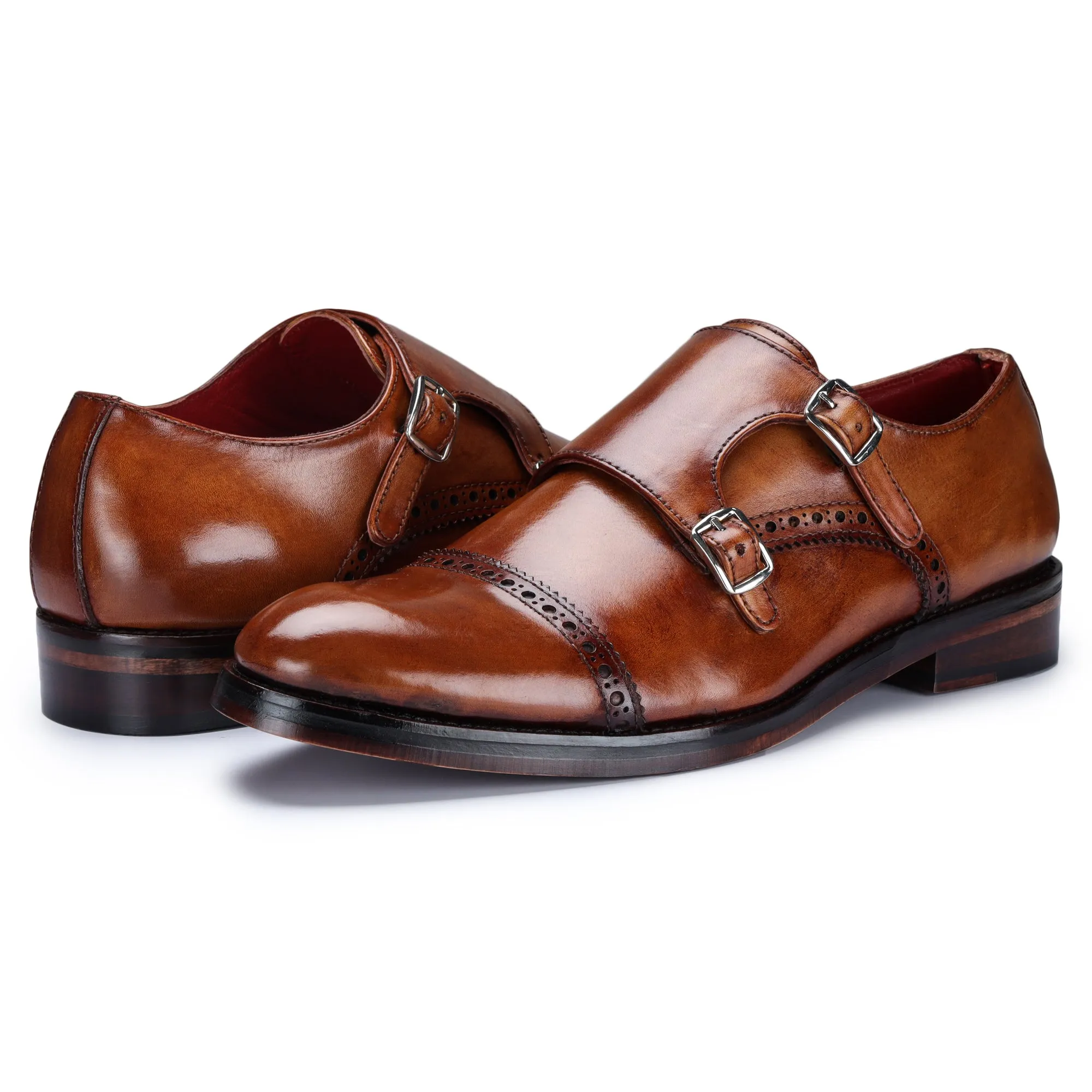 Captoe Double Monk Strap - Brown