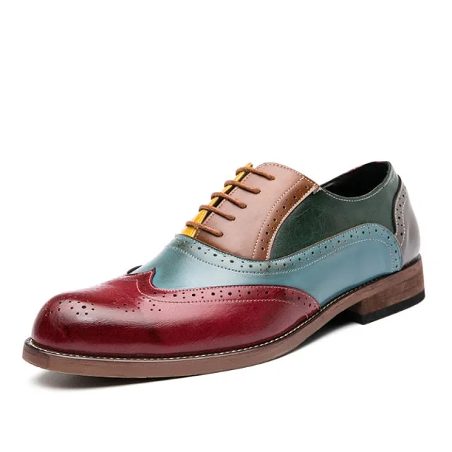 Colorful Leather Men Bullock Shoes