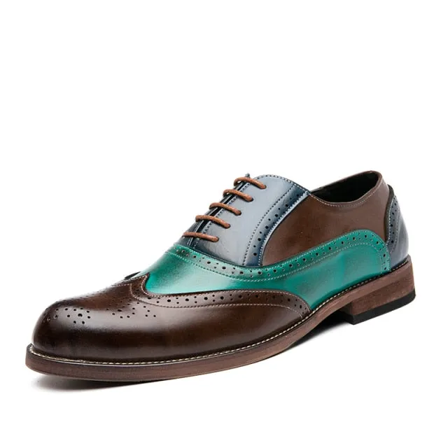 Colorful Leather Men Bullock Shoes