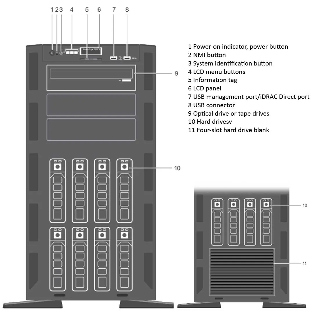 Dell PowerEdge T330 Tower Server Chassis (8x3.5")