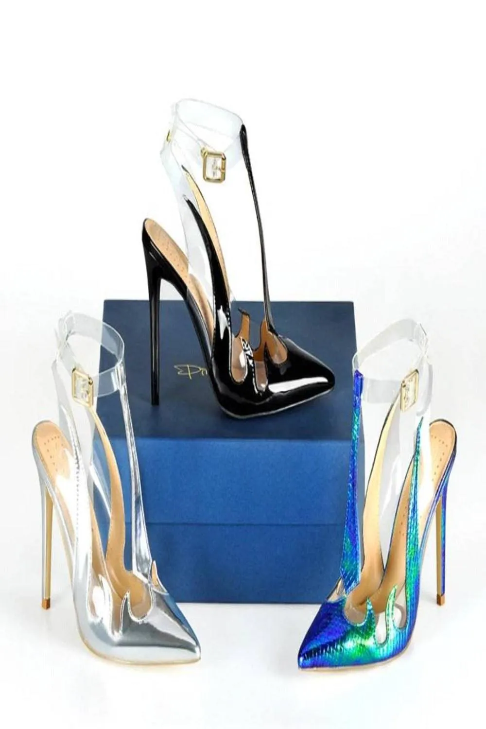 Don't Put The Fire Out Pointed Toe iridescent Heels