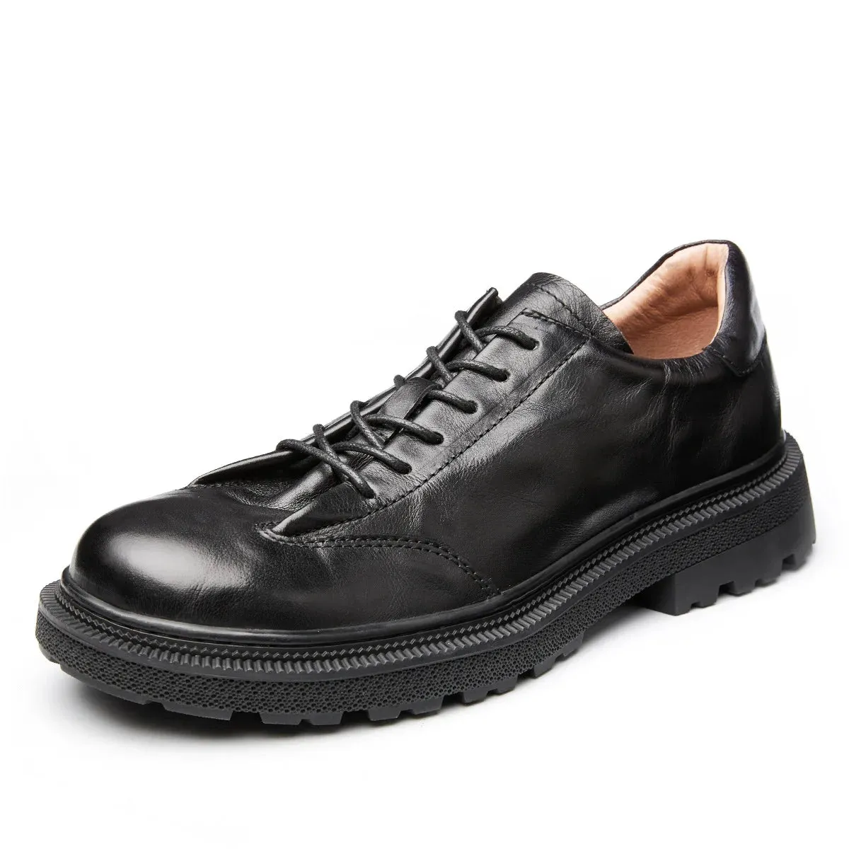 Elegant Genuine Leather Solid Shoes