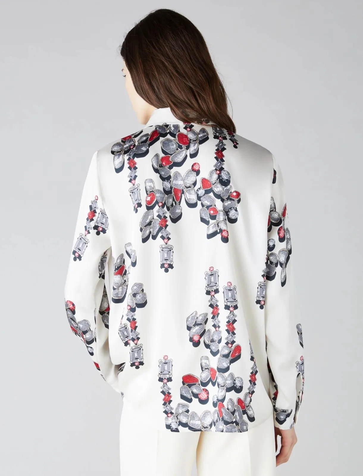 Emme Ceres Twill Shirt Jewel Print White