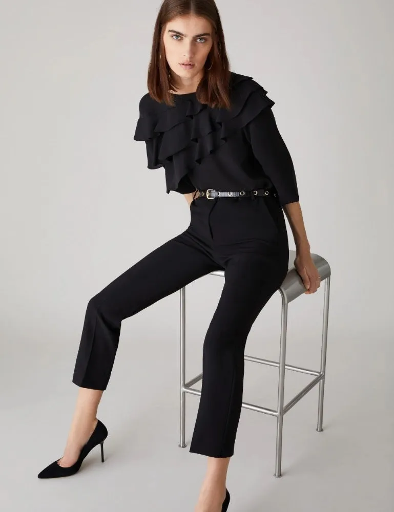 Emme Lerici Frill Blouse Black