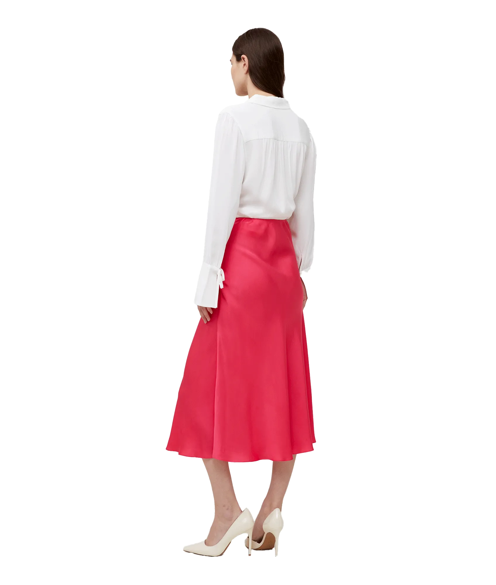 Ennis Eco Satin Midaxi Slip Skirt - Pink