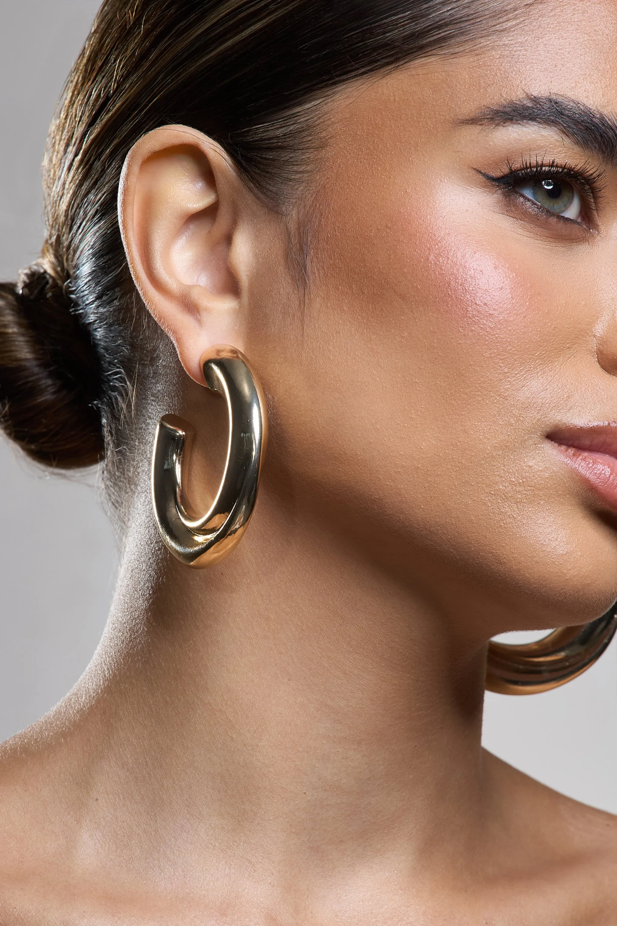 Ennis | Gold Chunky Hoop Earrings