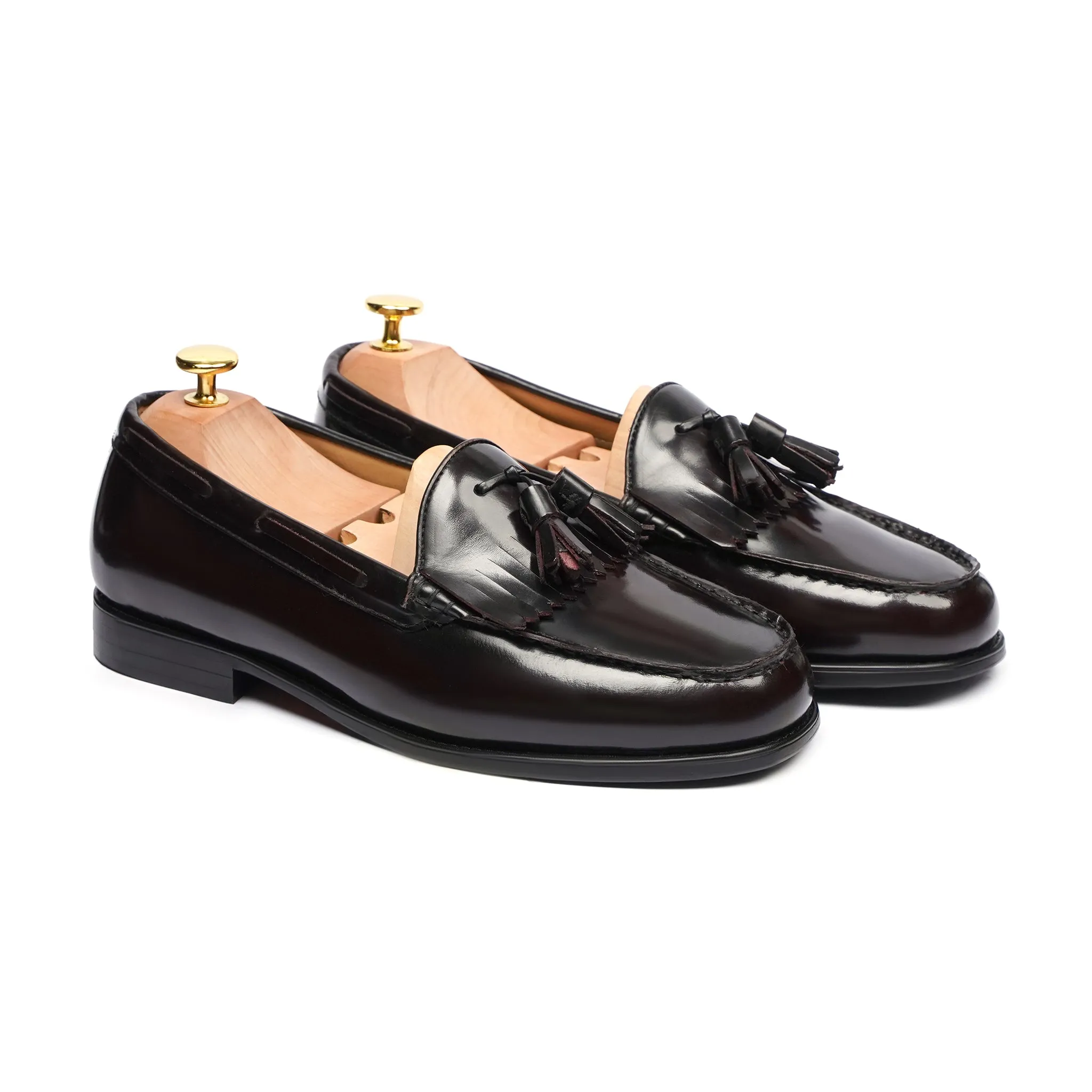 Etom - Men's Dark Brown Box Leather High Shine Loafer