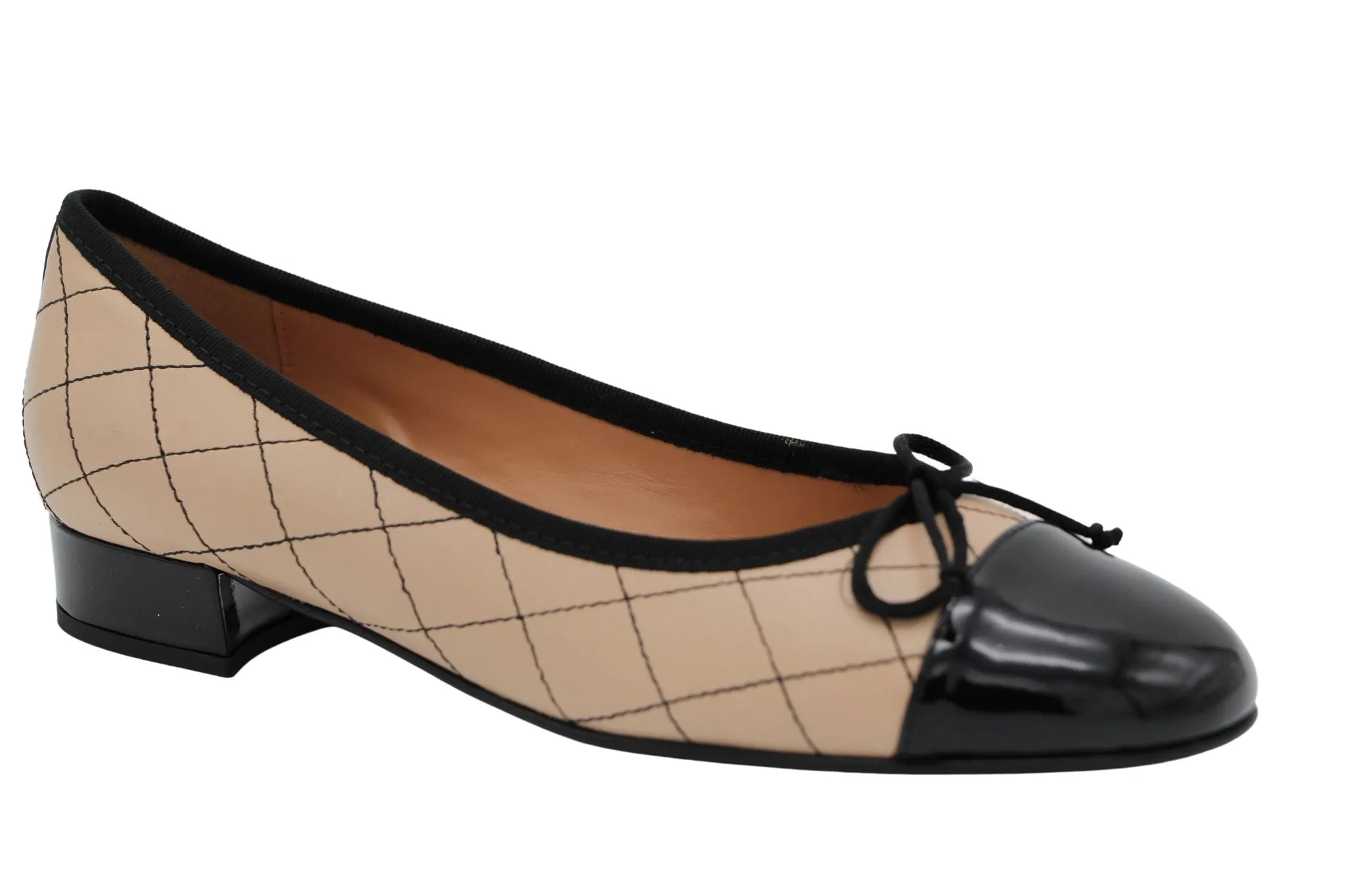 Fabucci Camel and Black Ballet Flat