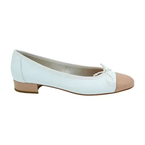 FABUCCI  White & Camel leather Ballet Flat