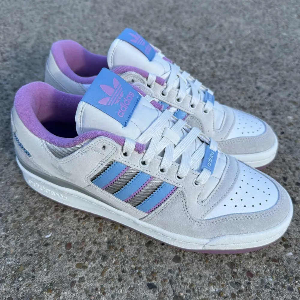 Forum 84 Low Adidas Skateboarding Gray Lavender Ice Blue Leather Shoes Footwear