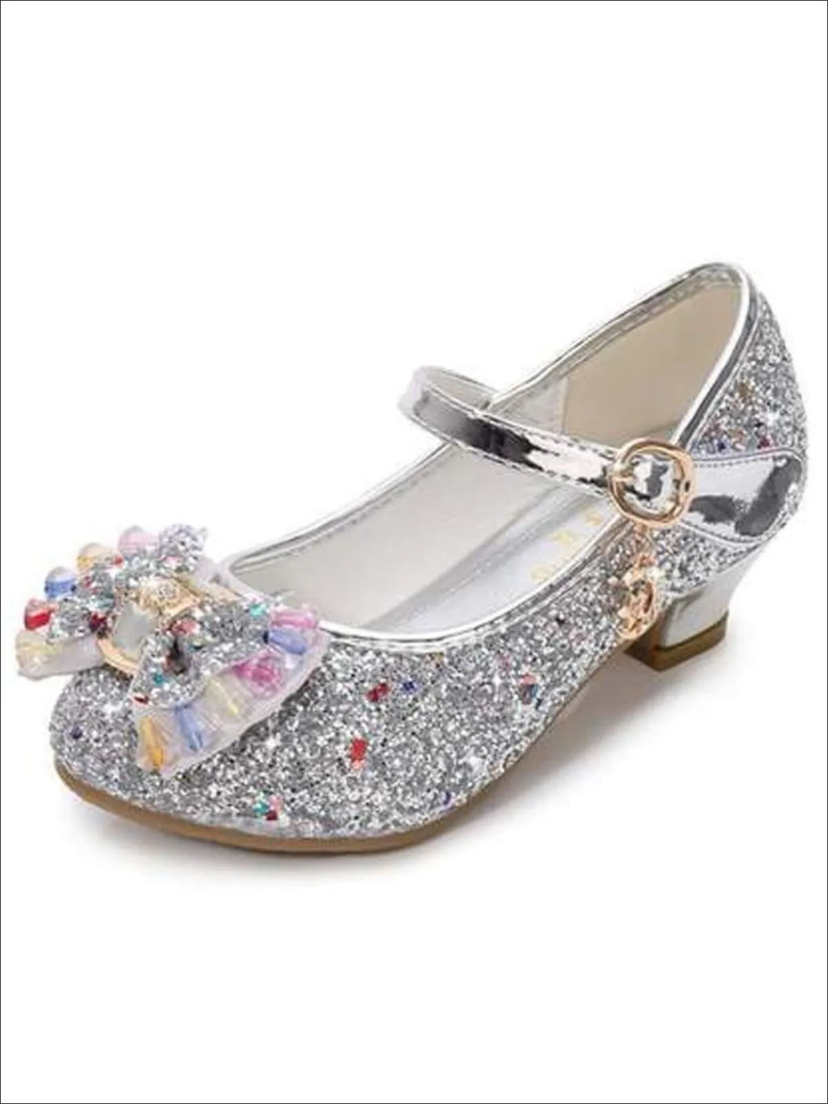 Gem Bow Tie Glitter Princess Shoes By Liv and Mia