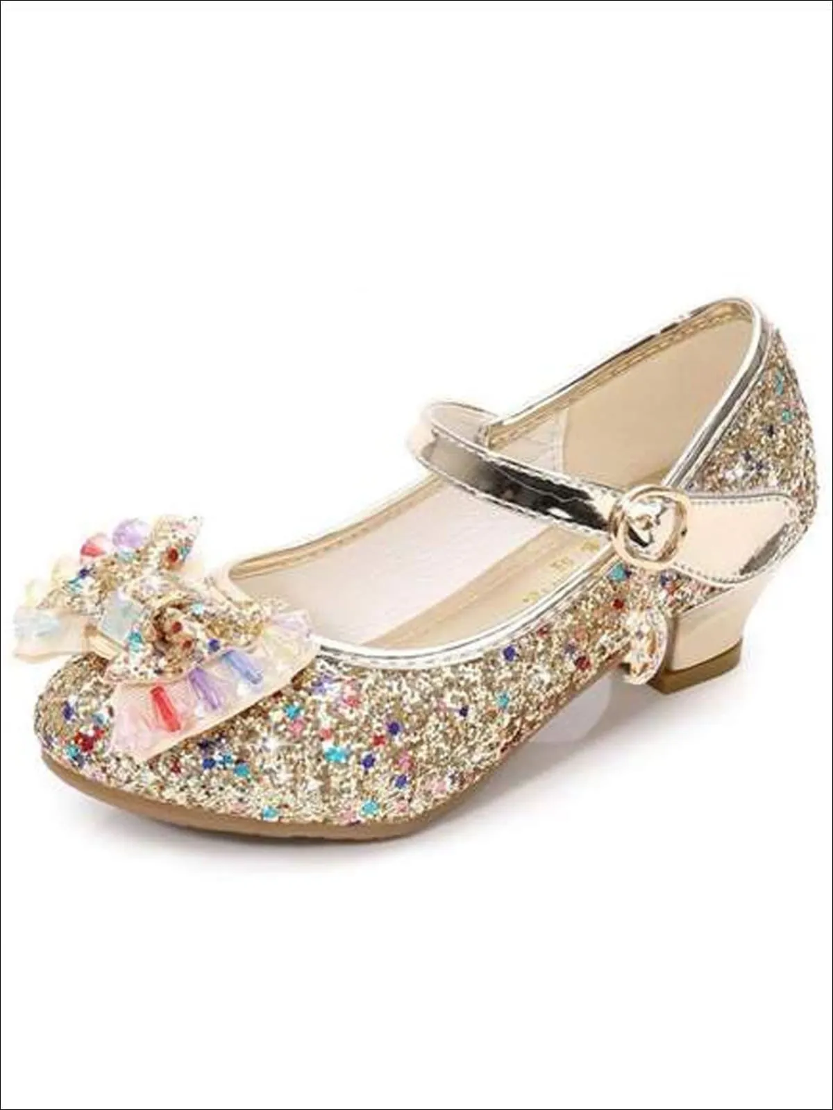 Gem Bow Tie Glitter Princess Shoes By Liv and Mia