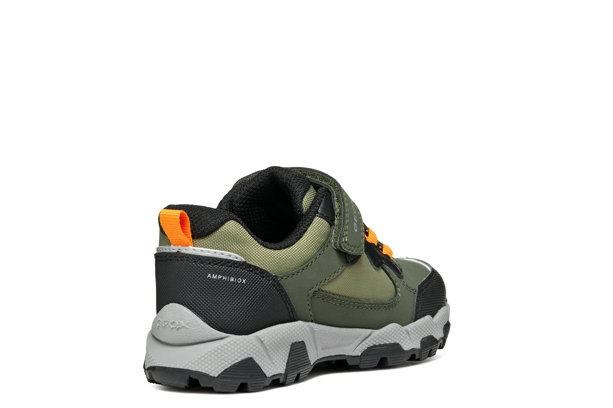 Geox Magnetar Waterproof Boys Dark Green Orange Trainer