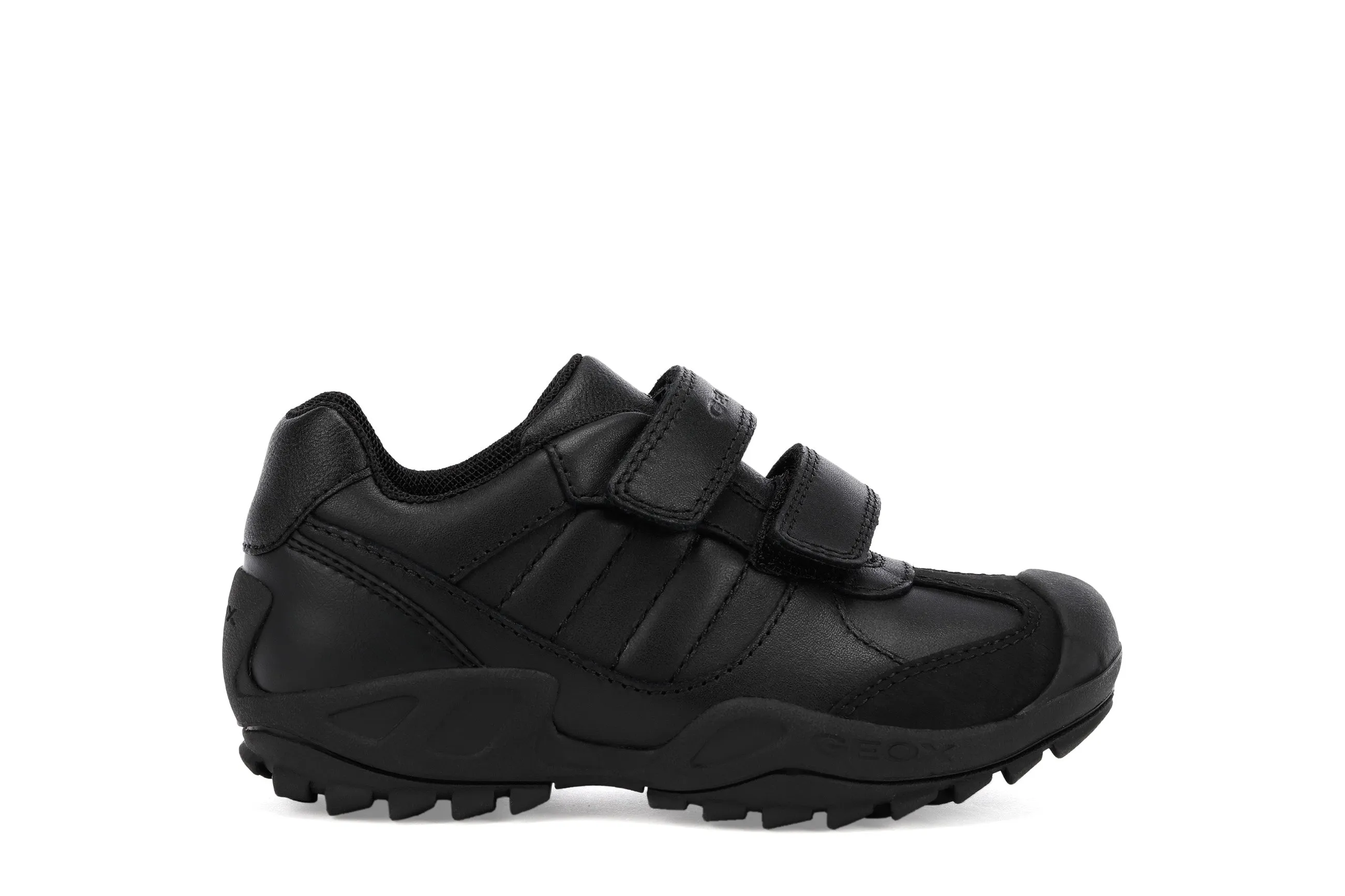 Geox New Savage Boys Black School Shoe